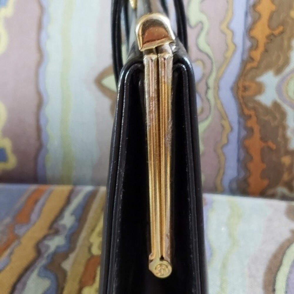 Vintage Ackery London Made in England Black Leather Handbag - Picture 10 of 14